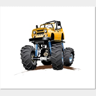 Cartoon Monster Truck Posters and Art